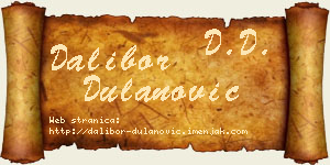 Dalibor Dulanović vizit kartica